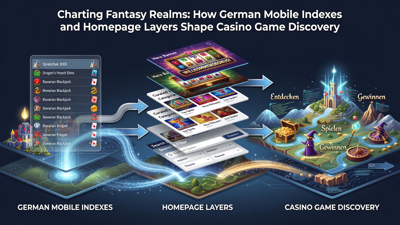 Geschichtete Indizes und Homepage-Navigation bei Fantasy-Casino-Spielen auf mobilen Geräten