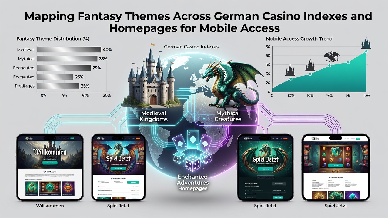 Detaillierte Ansicht mobiler Casino-Indexe mit fantasy-Themen und Homepage-Navigation